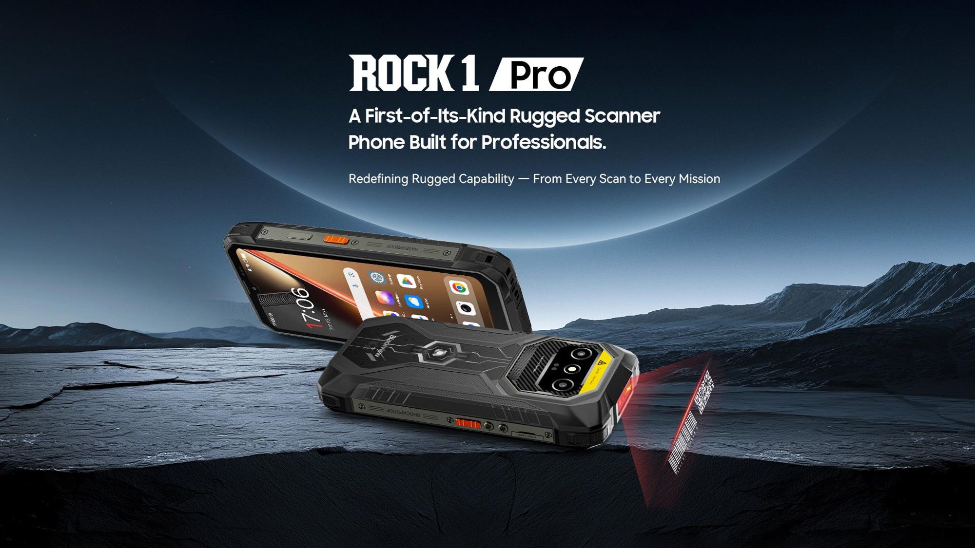 Blackview ROCK 1 PRO 6.56" Militarisches Outdoor handy, 32+256GB, Android 16, 15000mHA, 33W, Face ID, 16MP+13MP+20MP, Helio G81, IP69K/IP68