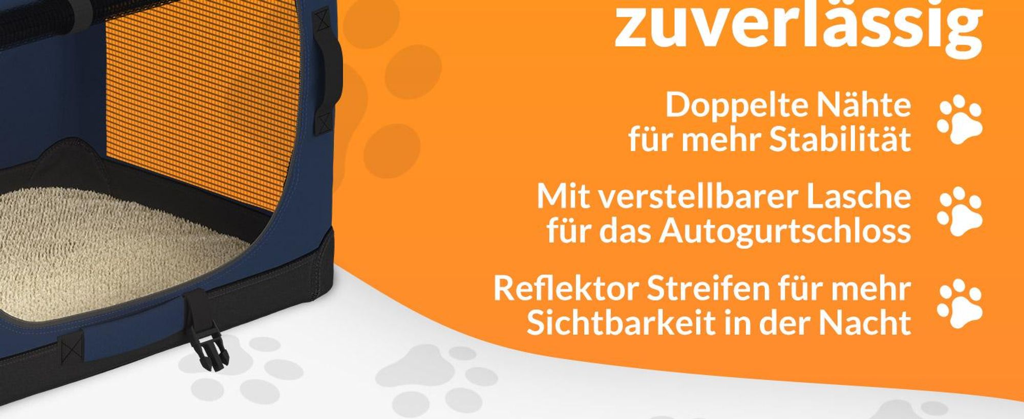 Faltbare Hundetransportbox Größe M 60x42x44 cm mit herausnehmbarer Liegedecke und faltbarem Trinknapf