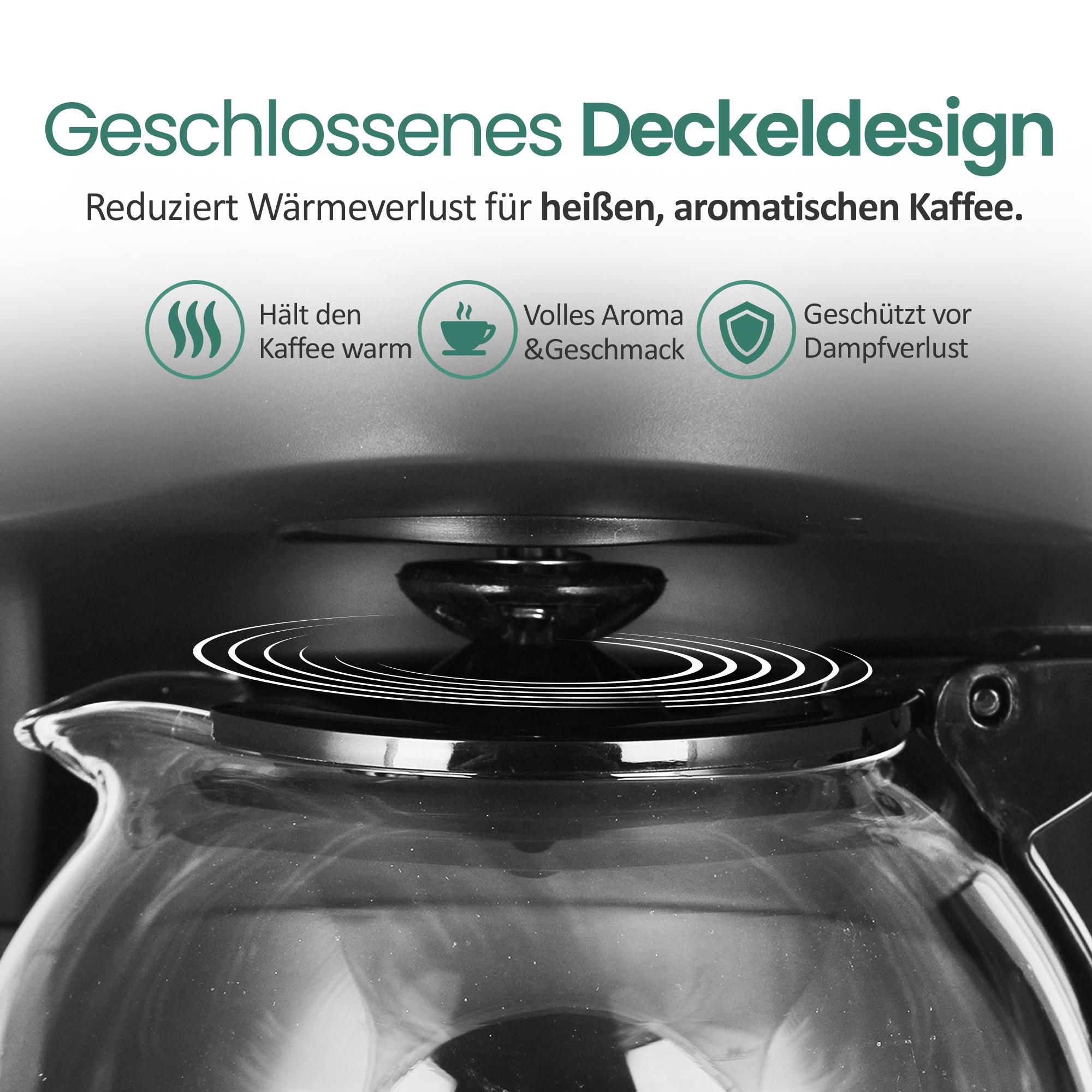 Emerio Kaffeemaschine mit Glaskanne – 5 Tassen – 0,6 L Filterkaffee – Camping – herausnehmbarer Filter – Tropf-Stopp-System – 600 W – CME-116801