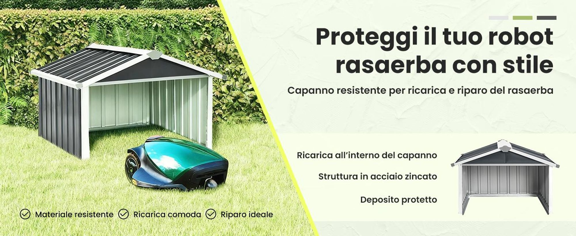 vidaXL Garage per tosaerba 92x97x63 cm Acciaio zincato Antracite