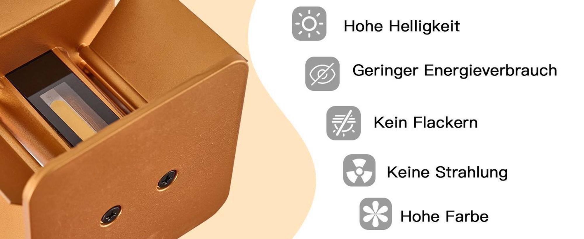 ZMH LED Wandleuchte Außen 2ER 5W Schwarz Gold Wandlampe Warmweiß Up Down Außenleuchte IP65 Wasserdicht Außenlampe Treppenhaus Hauswand Flur