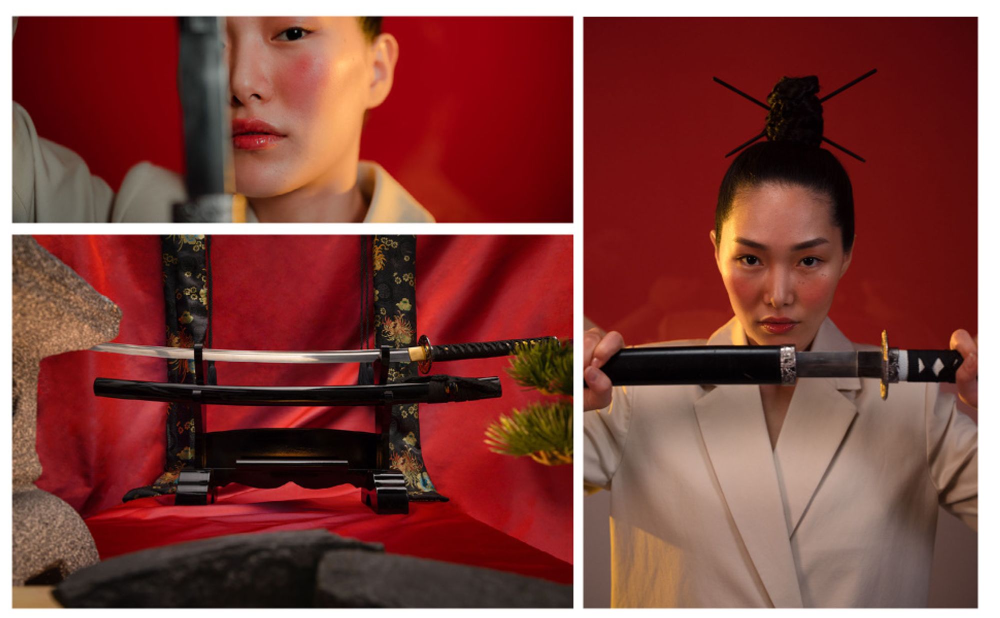 Katana Schwert Samurai Schwert Schwarz - Katana Schwert Stahl mit Einer Scheide und Stand zur DEKORATION als Geschenk THE LAST SAMURAI LETZE SW-319