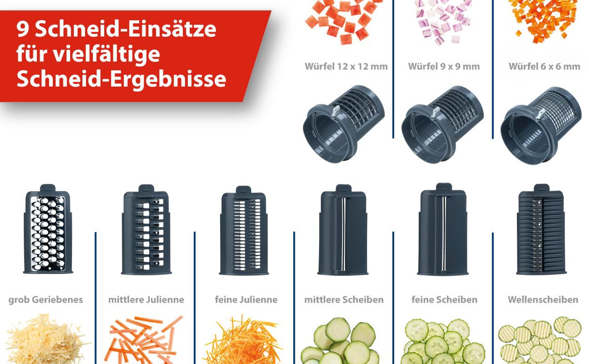 Genius Nicer Dicer Electro PRO Set 32-tlg., terracotta, Gemüseschneider elektrisch mit 9 Einsätzen, zum Reiben, Hobeln, Würfeln & Schneiden