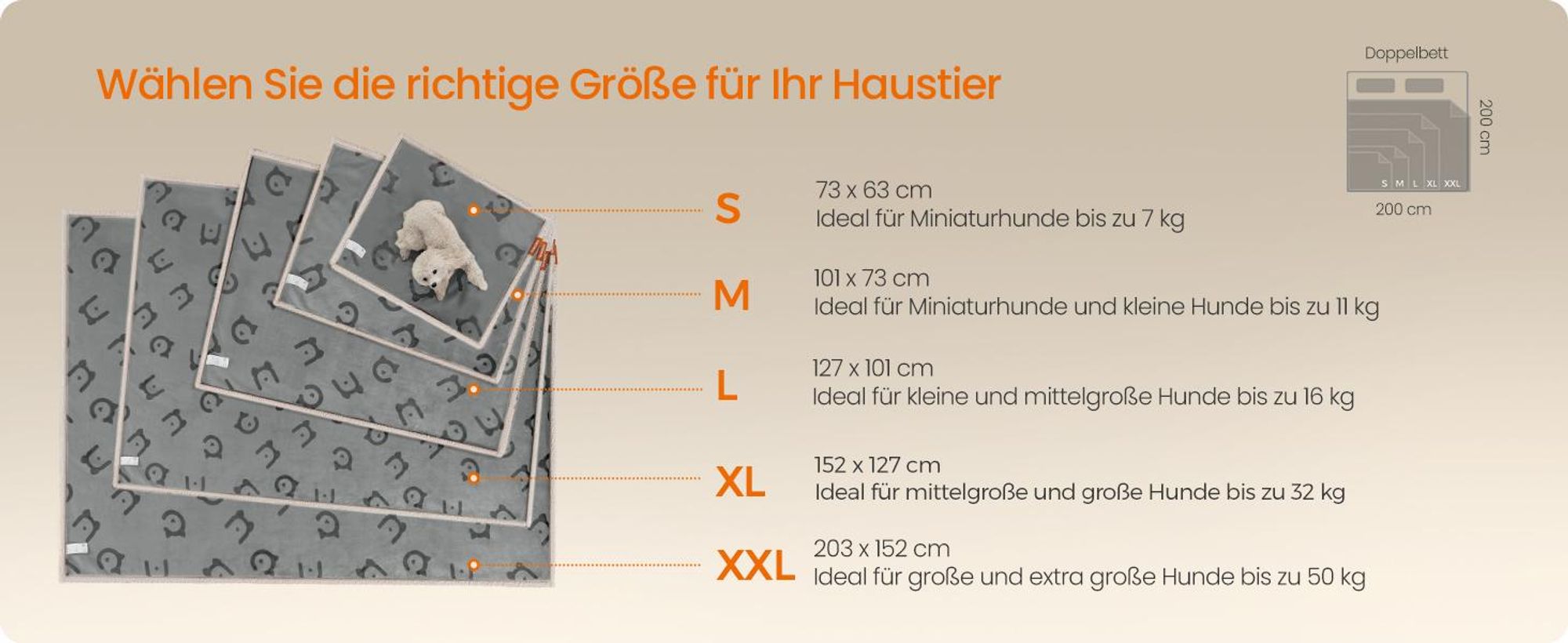 FEANDREA XL Wasserdichte Hundedecke, Sherpa TPU-Folie Flanell, wasserdicht für Haustier