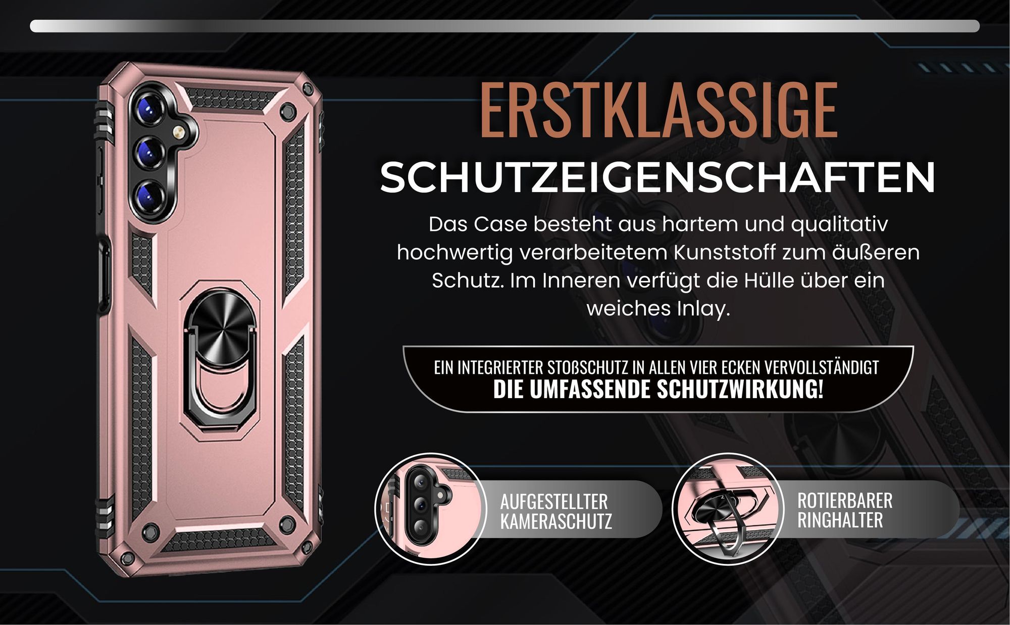 Handycase in Rosegold für Samsung Galaxy A34 5G mit Kameraschutz