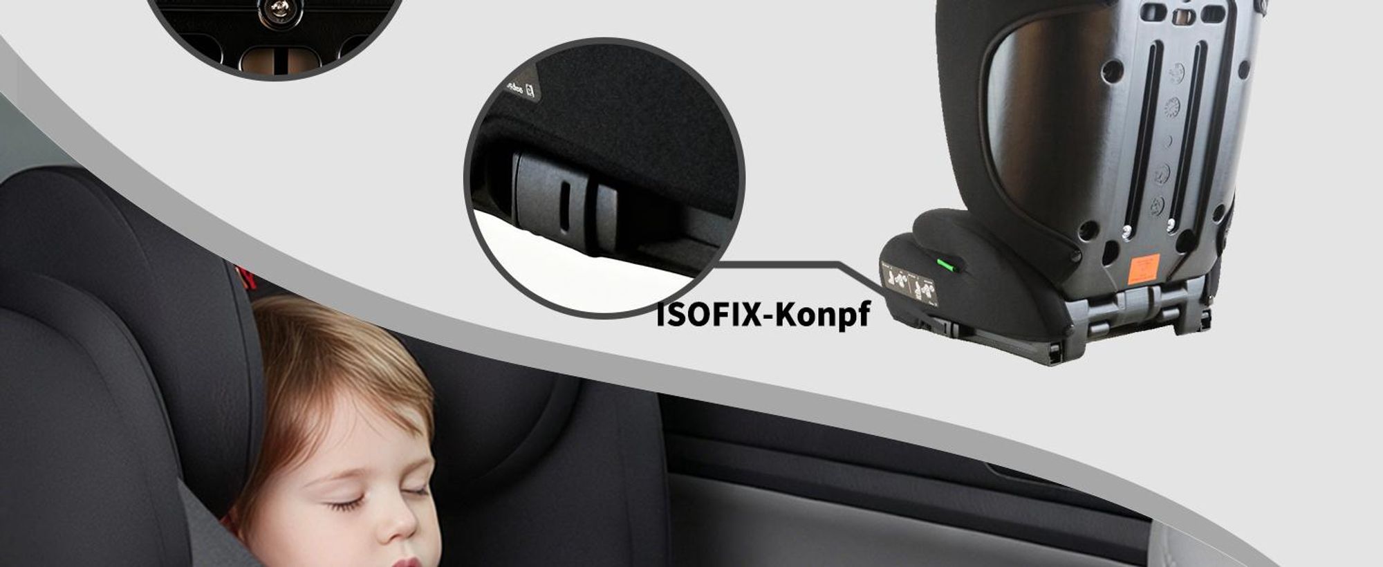 YALION Sitzerhöhung Auto Kinder, Kindersitzerhöhung 100-150cm,Kindersitz einstellbare Kopfstütze,Ab ca.Kinderautositz 3-10 Jahre,ECE R129- Grau