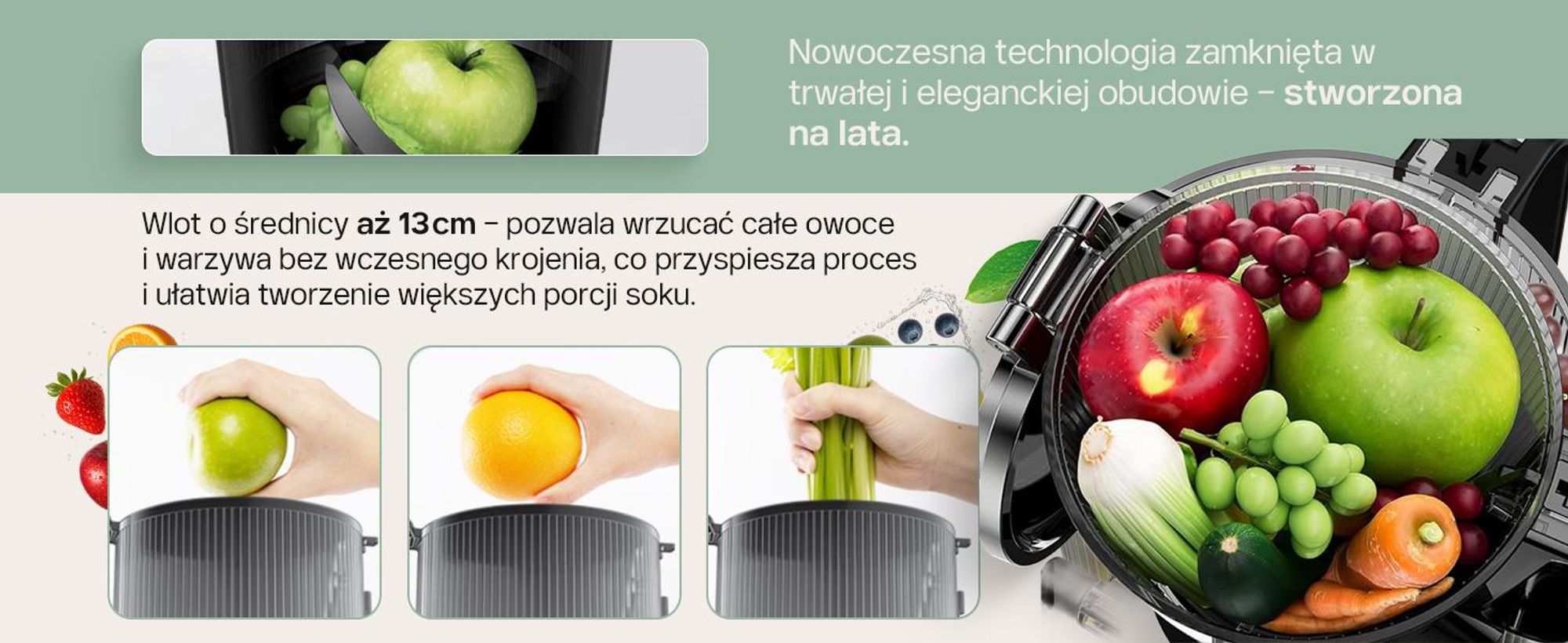 Wyciskarka wolnoobrotowa 4Swiss WB025 + blender NB102