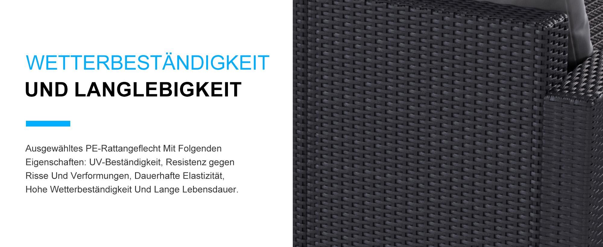 HOMAVO Gartenlounge Set 4-Personen, Inklusive Beistelltisch und Auflagenbox, mit Wasserdichte Schutzhülle, Für Garten, Balkon, Terrasse