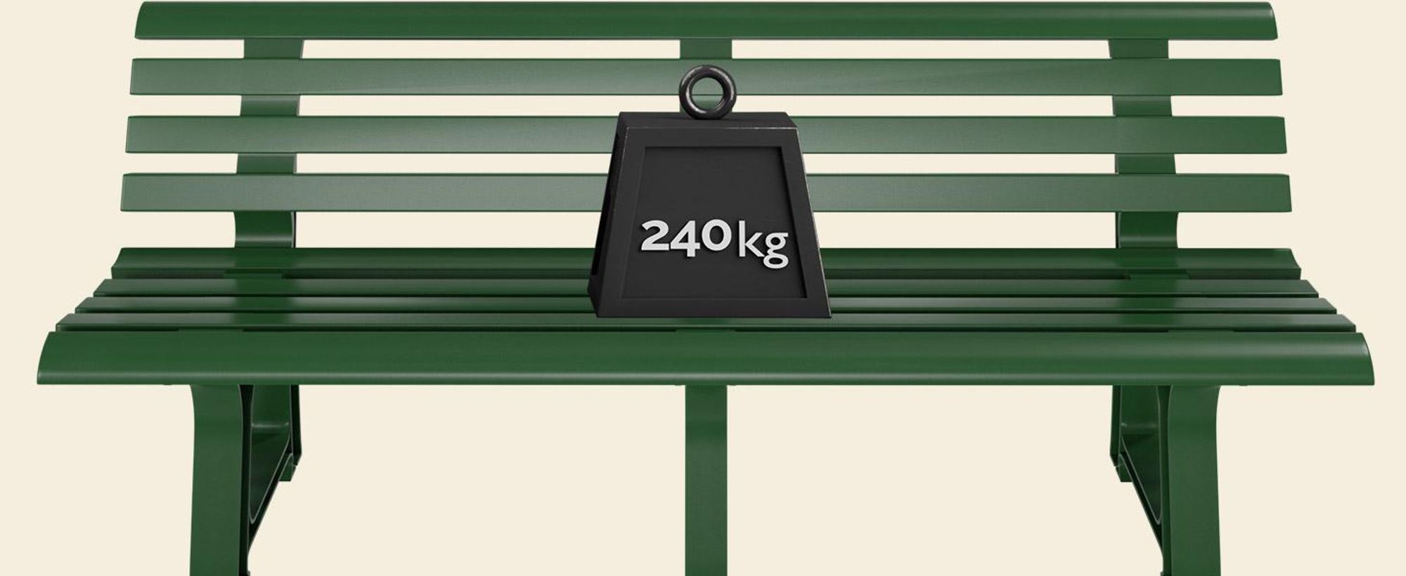 CASARIA® Gartenbank Sitzbank Wetterfest Kunststoff 240kg Belastbarkeit Rückenlehne 3-Standfüße 145x46cm Garten Balkon Terrasse Bank Ergonomisch Grün