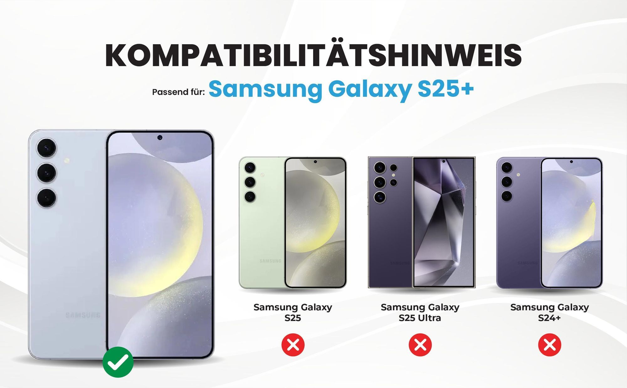 Kompatibilitätshinweise Hülle für Samsung Galaxy S25+