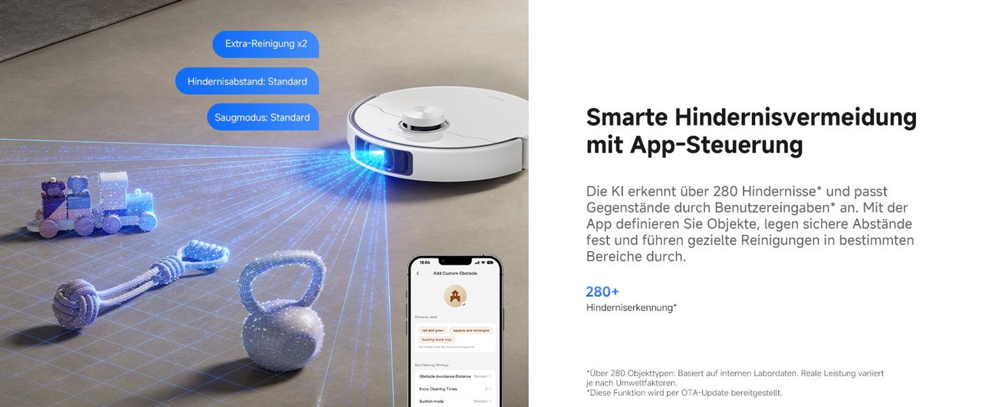MOVA P70 Pro Ultra Saug- und Wischroboter, 30000Pa Saugleistung, LDS-Lasernavigation, RGB KI-Hinderniserkennung, Selbstreinigungsstation