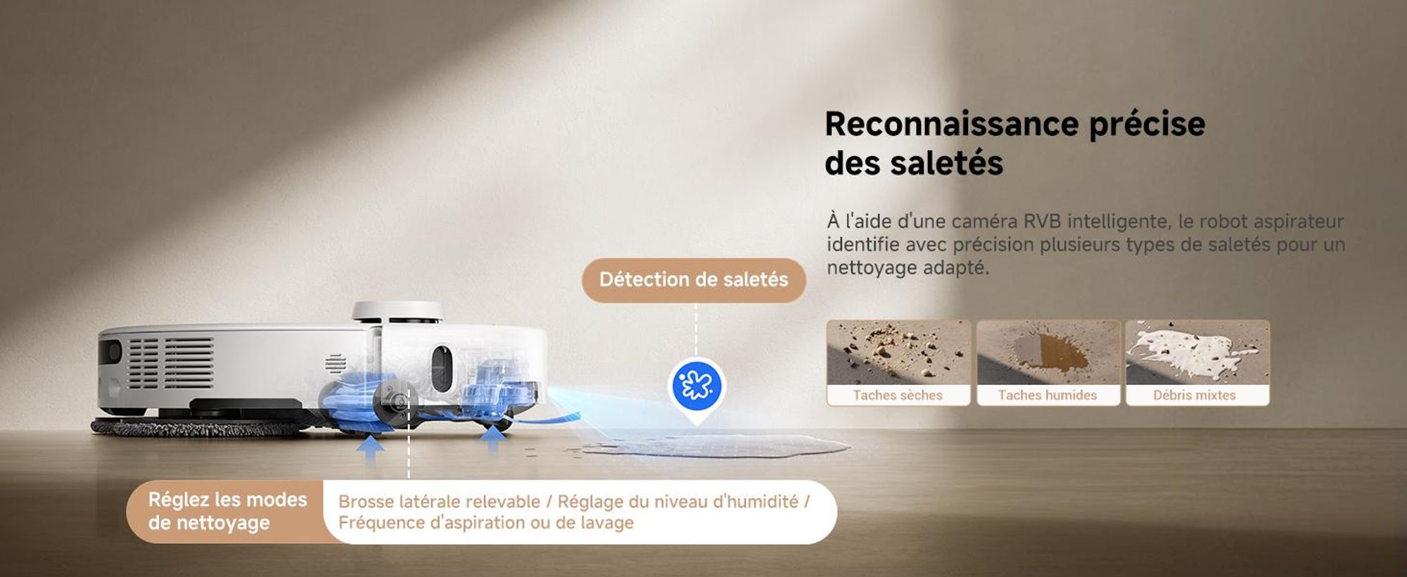 MOVA P50 Pro Ultra – Robot aspirateur et laveur, 19 000 Pa, lavage automatique des serpillières à 75 °C, vidage automatique