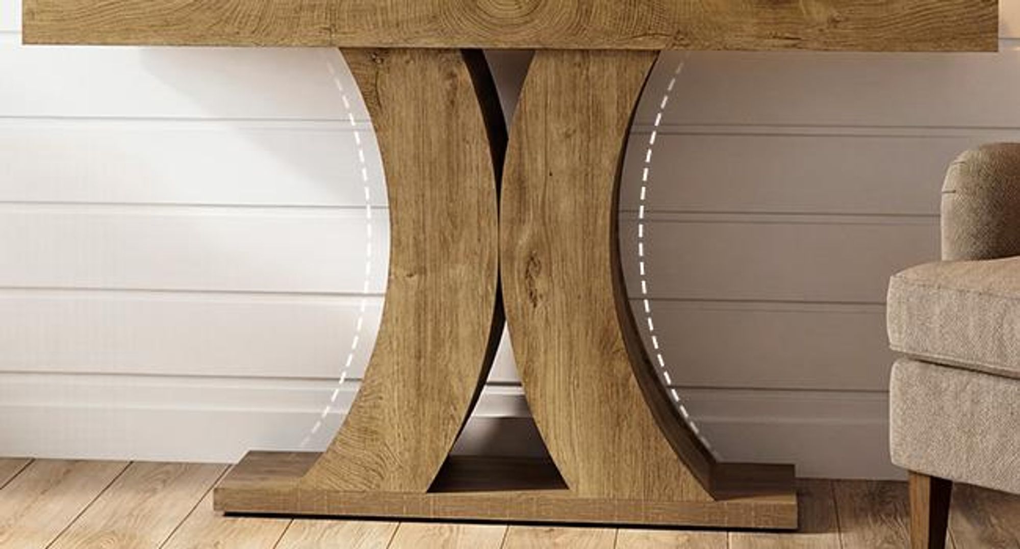 Tribesigns Konsolentisch im Landhausstil, schmaler Holztisch für den Eingangsbereich, 150 cm modernes Akzentmöbel Wohnzimmer, Flur, Foyer, Naturbraun