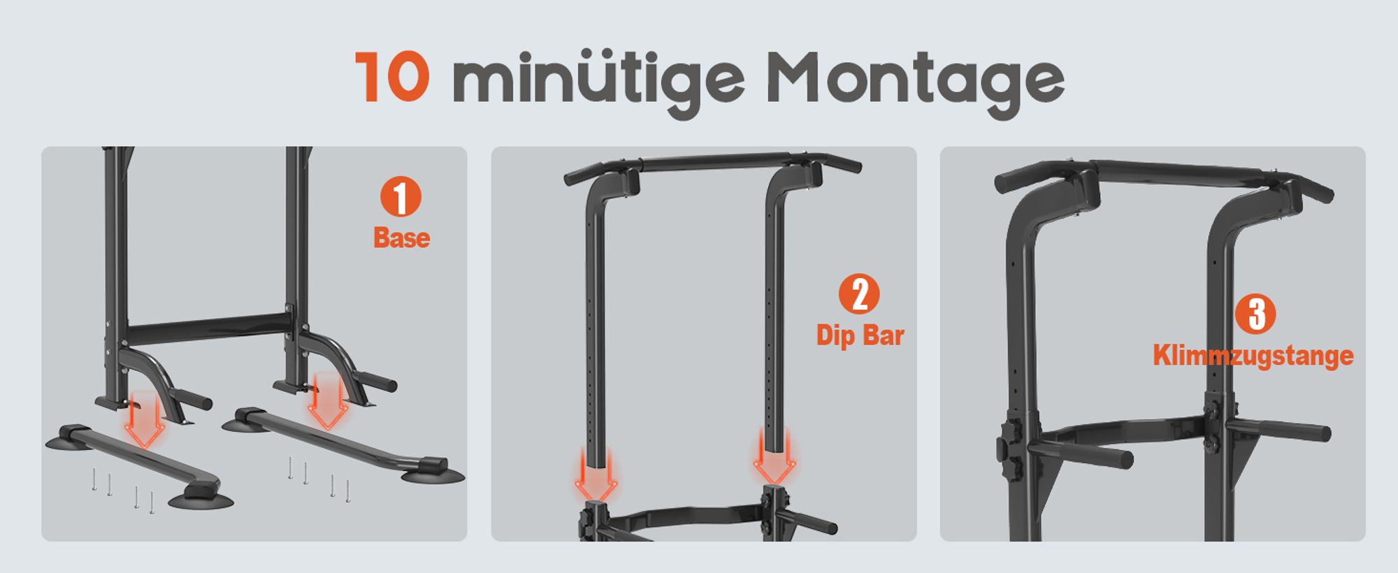 DH FitLife Power Tower Dip Station | Klimmzugstange Freistehend | Dip Barren Rückentrainer| Kraftstation Kraftturm | Krafttraining für Zuhause