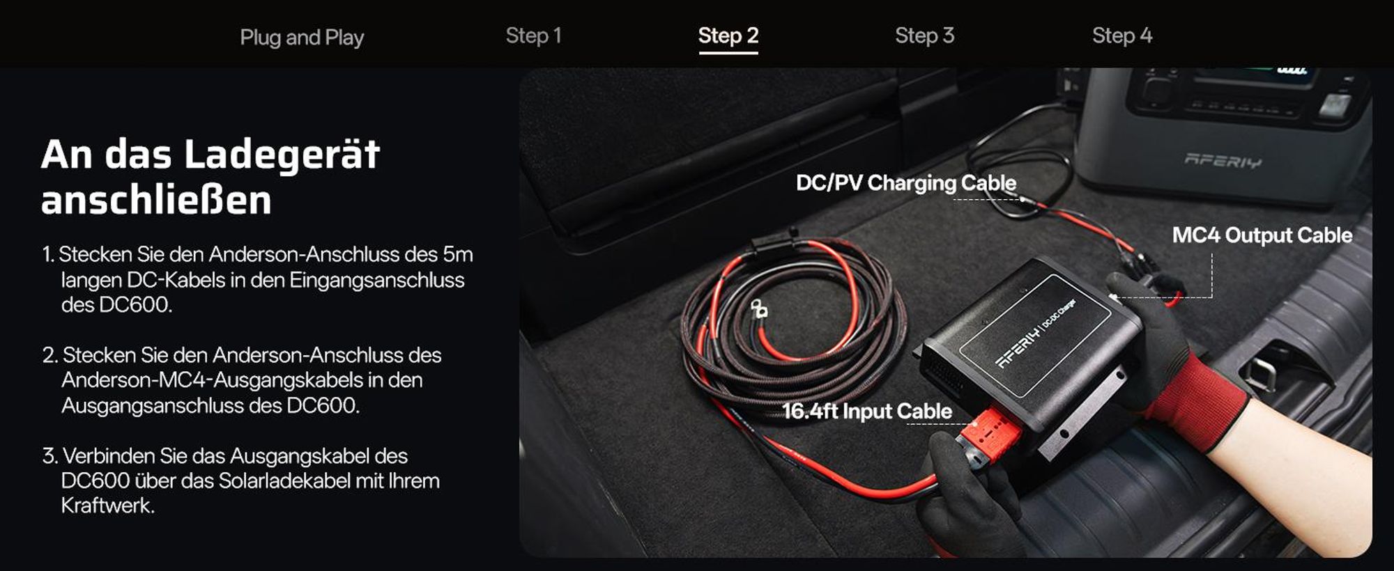 AFERIY DC060 DC-DC Ladegerät | 580W | Aktive Kühlung | 95% 48V Powerstationen