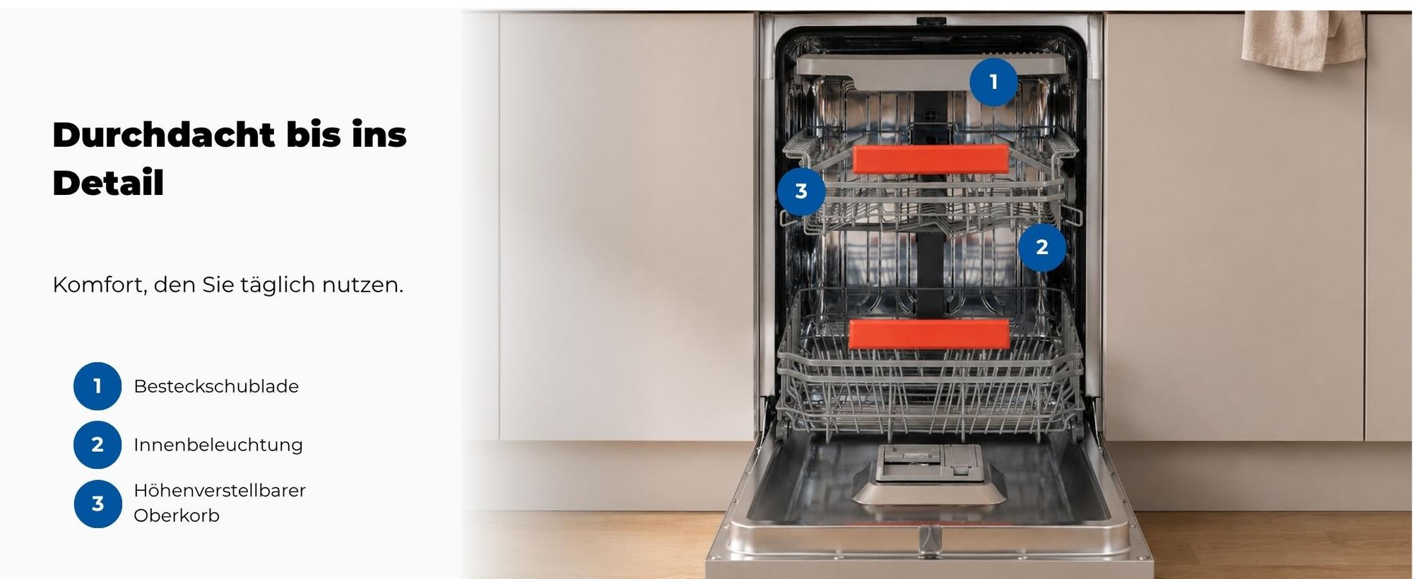 Exquisit Geschirrspüler 11 Maßgedecke | Energieklasse C | 7 Spülprogramme | Aquastop | Besteckschublade | Unterbaufähig | Startzeitvorwahl | Silber