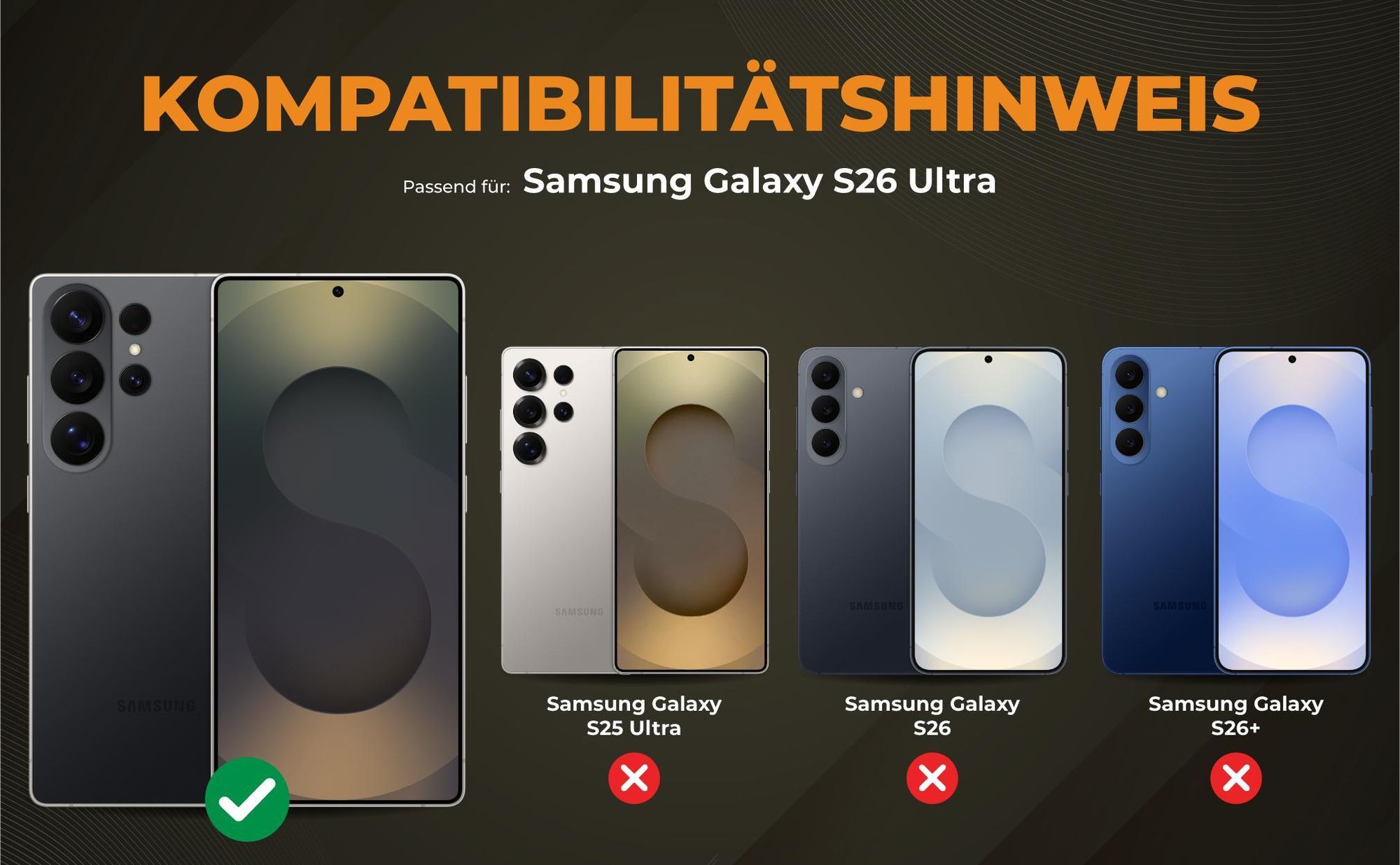 Kompatibilitätshinweise Hülle für Samsung Galaxy S26 Ultra