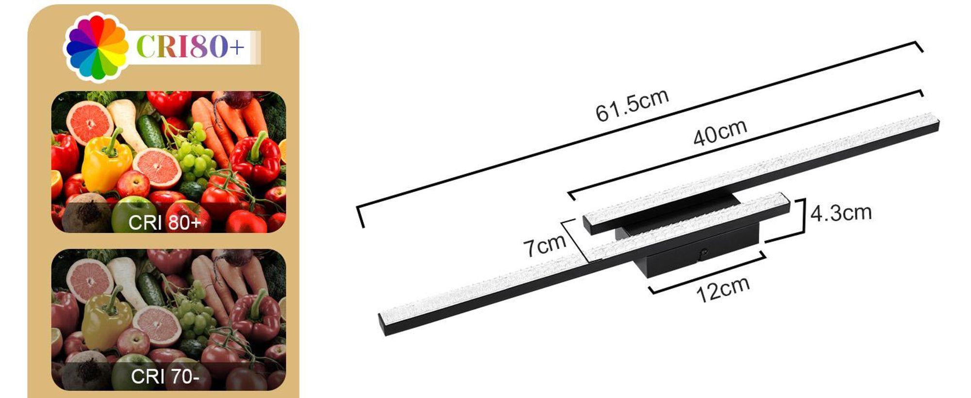 ZMH LED Plafonnier Noir 12W Blanc Chaud 3000K Moderne Cristal Métal pour chambre salon couloir cuisine