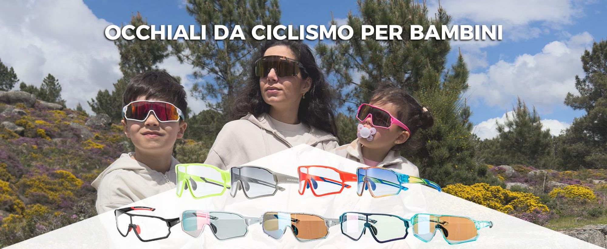 ROCKBROS Fahrradbrille Sportbrille Jugendliche Sonnenbrille Radbrille UV400 Schutz Fahrrad mit TR90 Rahmen Kinder Grün Photochromic