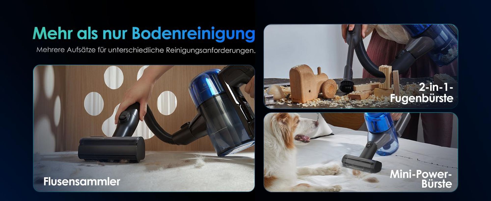 Tineco PURE ONE S70 Akku Staubsauger, 200 AW, LED, 3DSense Pro Reinigungssystem, 95 Min. 6-stufiges Filter, ZeroTangle-Bürste, Handstaubsauger