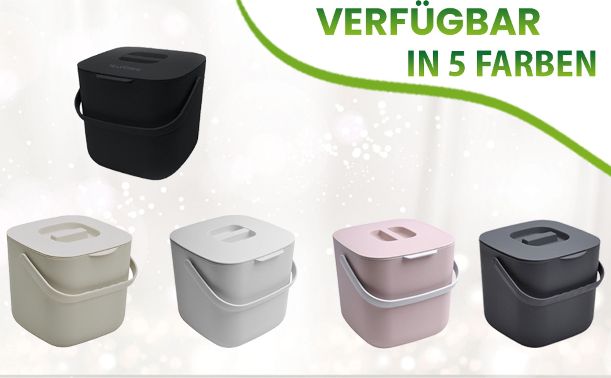 YourCasa Biomülleimer Küche 4L Komposteimer Küche für alltäglichen Biomüll Behälter - Spülmaschinenfest Beige