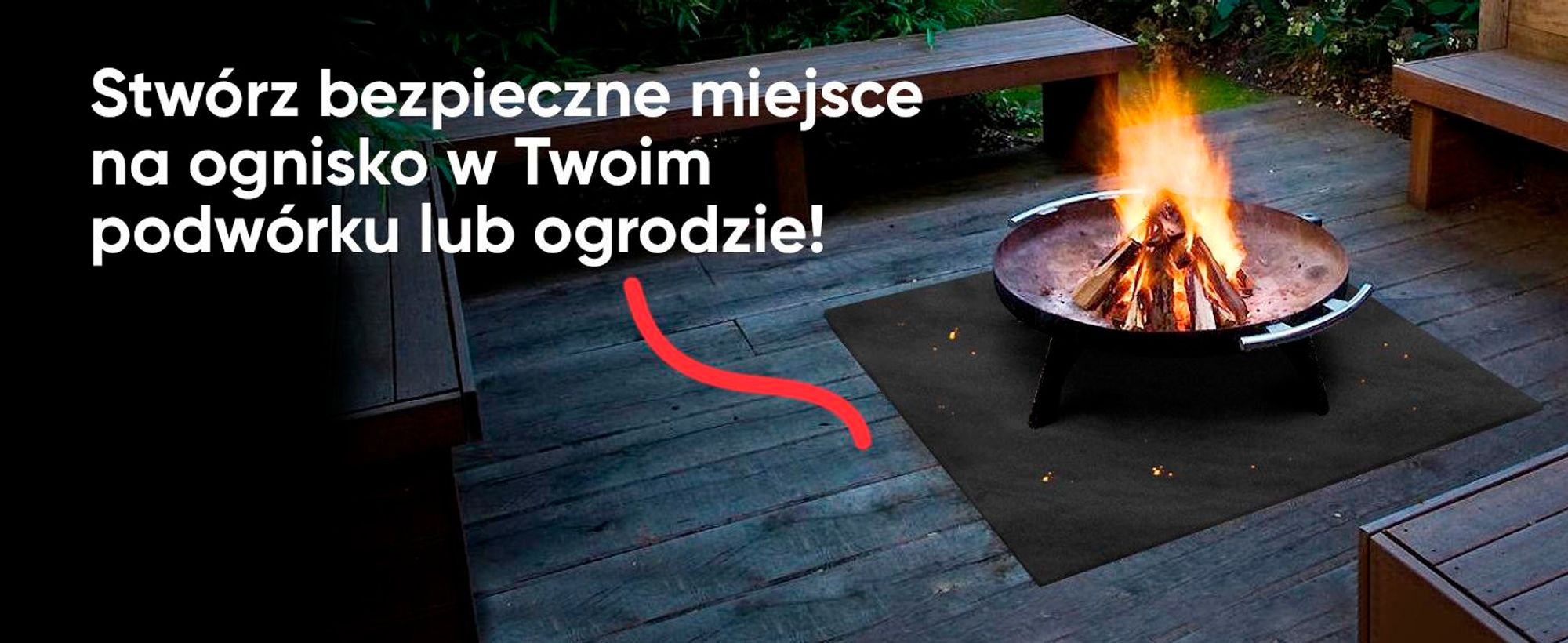 EVOCAMP ognioodporna mata 1x1 m, do 982°C, do grilla, niepalna