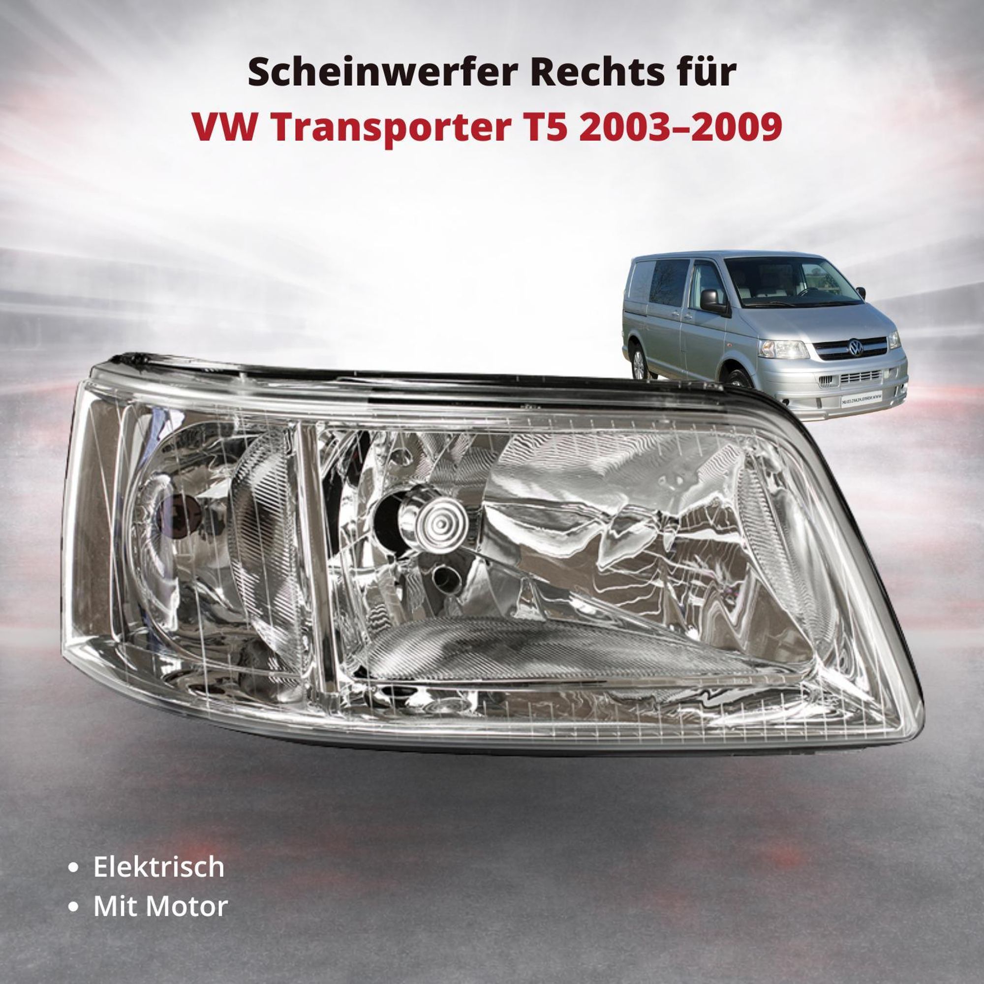 Scheinwerfer Frontscheinwerfer Rechts für VW Transporter T5 2003–2009