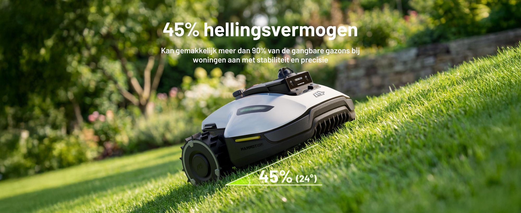 Robotmaaier Mammotion YUKA Mini 2 1000 met garage en wasstandaard, zonder kabel, voor 1000 m², met DropMow-technologie, auto-kaartgeneratie, app