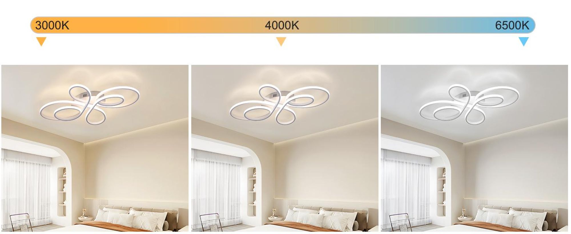 ZMH Deckenlampe LED Deckenleuchte Dimmbar Wohnzimmerlampe 78W Schlafzimmerlampe Weiß mit Fernbedienung Deckenbeleuchtung Groß für Esszimmer Büro Küche