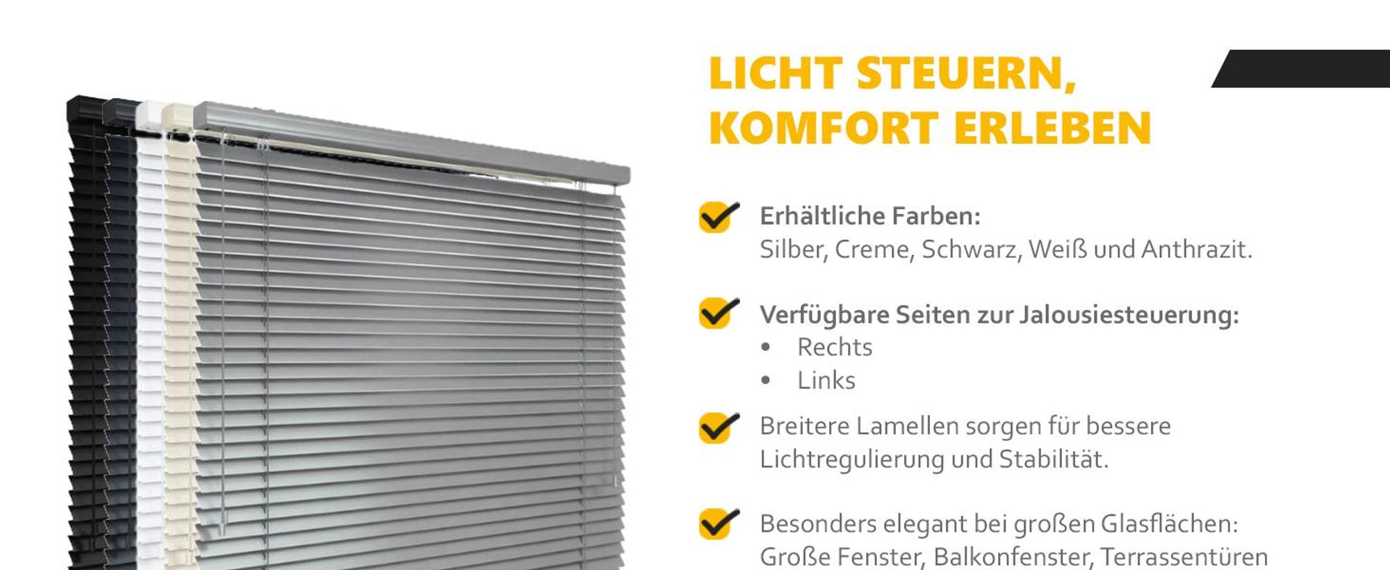 time4blinds, Jalousien Fenster Innen, 1400x1500mm, Linke Steuerung, Anthrazit