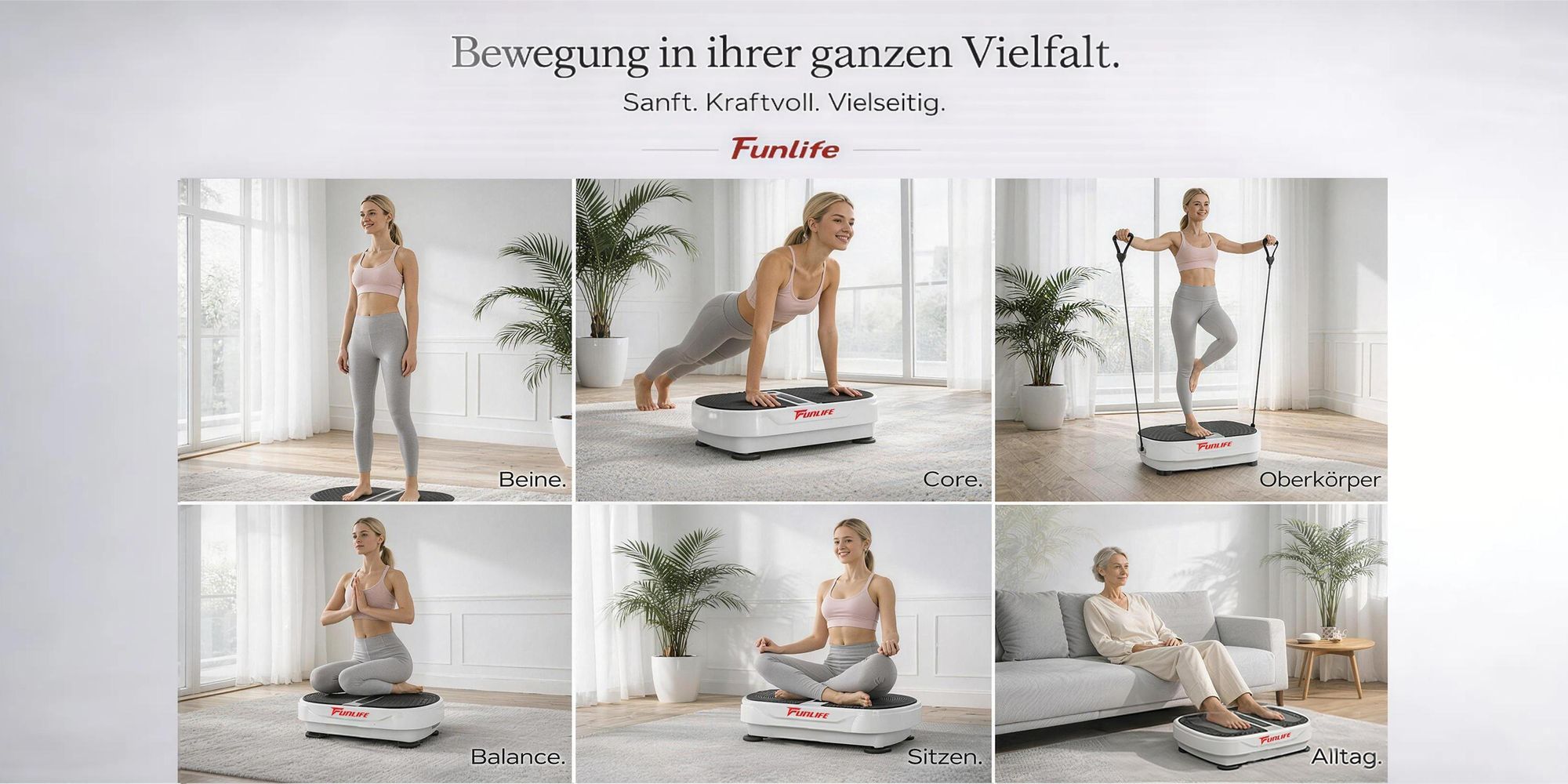 Ganzkörpertraining Vibrationsplatte Beine Core Oberkörper Übungen
