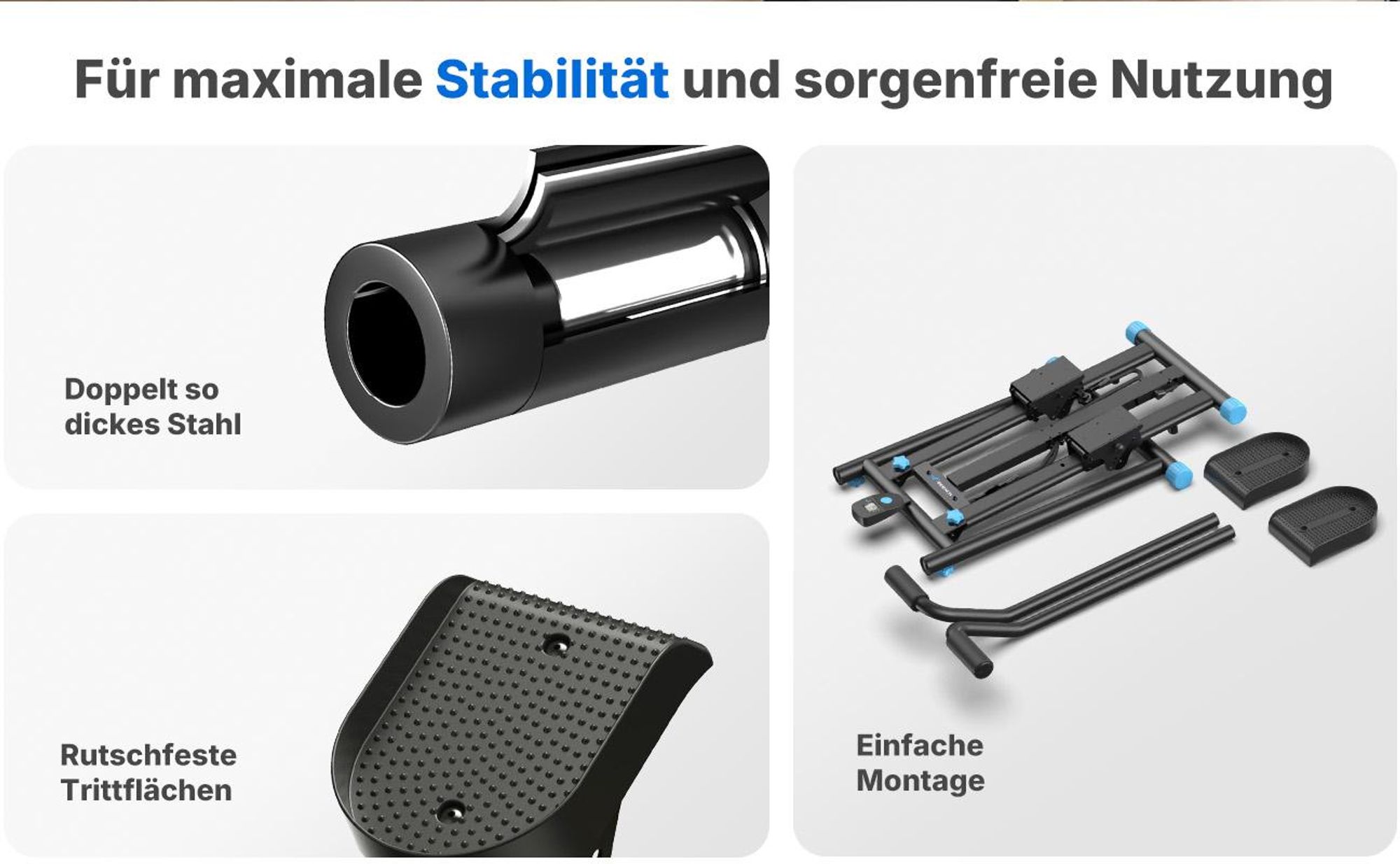 MERACH Klappbarer Stepper & Vertical Climber Heimtrainer – 3 Stufen & höhenverstellbar, LCD-Display & rutschfeste Pedale