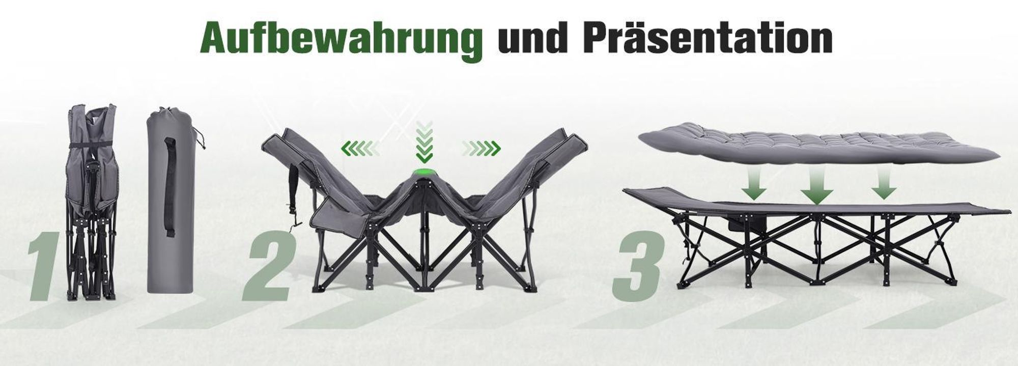 Sekey Tragbares Feldbett mit Matratze, Feldbett Klappbett Tragfähigkeit 200KG Campingbett für Indoor, Outdoor, Camping und Reisen, Blau