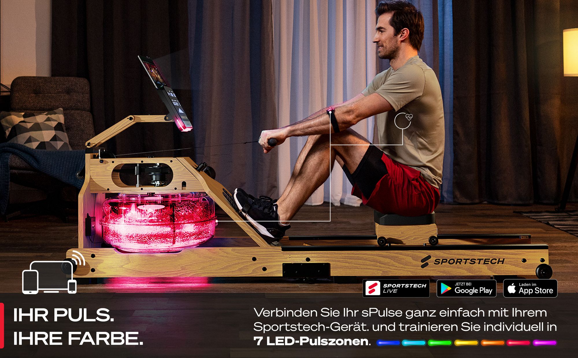 Sportstech Pulsmesser sPulse | Bluetooth & ANT+ | LED Feedback