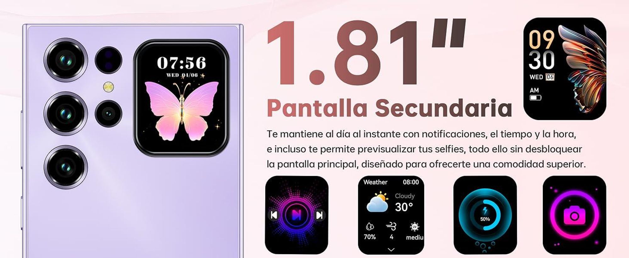 OUKITEL C62 Smartphone Android 15, Téléphone Portable 16 Go RAM (4+12) + 128 Go, Écrans 6,88" et 1,81", Batterie 5150 mAh, GPS/OTG, Noir