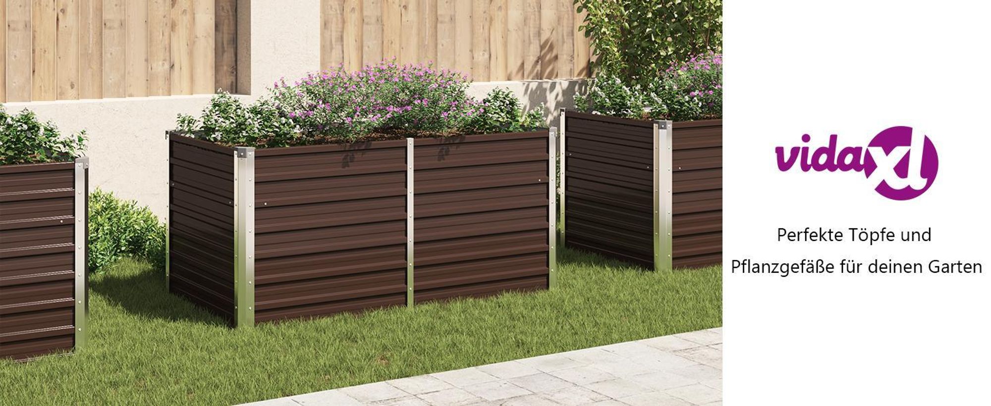 vidaXL Hochbeet Braun 160 x 80 x 77 cm Verzinkter Stahl