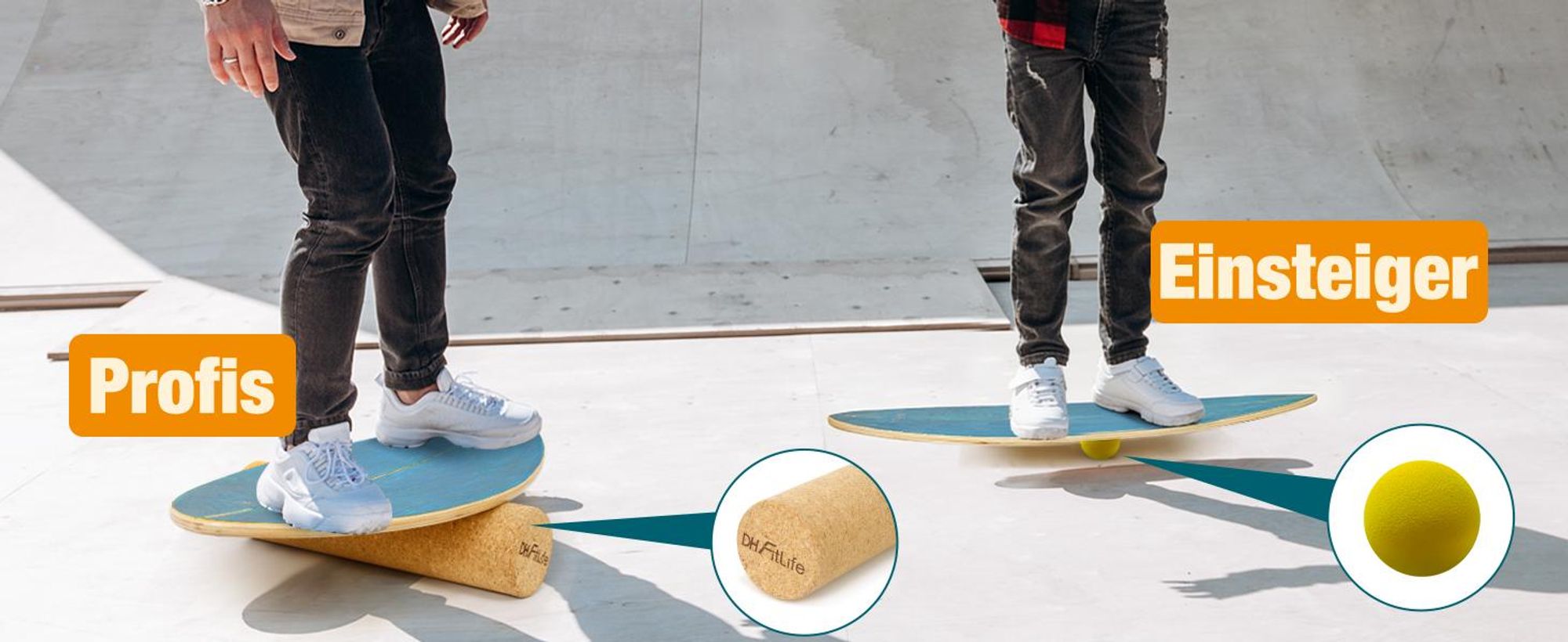DH FitLife Surfing Balance Board aus Echtholz | Indoor Surfboard mit Rocker Shape | Wackelbrett für Kinder und Erwachsene | Spaß & Training Zuhause
