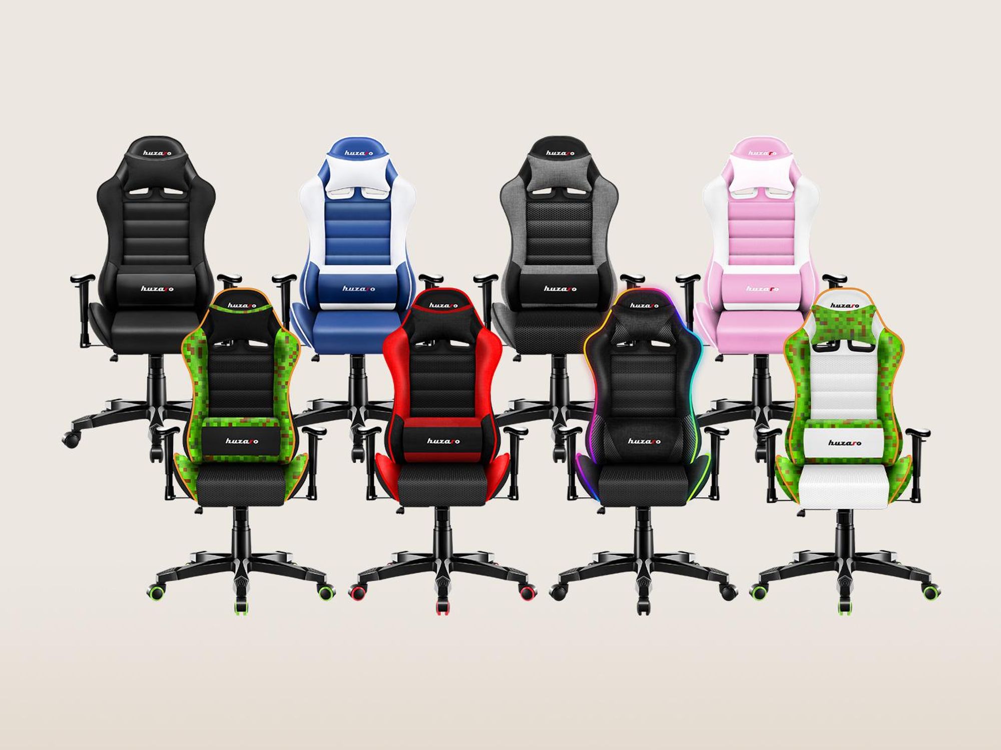 Huzaro Kinder Schreibtischstuhl Ranger 6.0 Gaming Stuhl Racing Sessel Bürostuhl Drehstuhl Gamer bis 130 kg Rosa