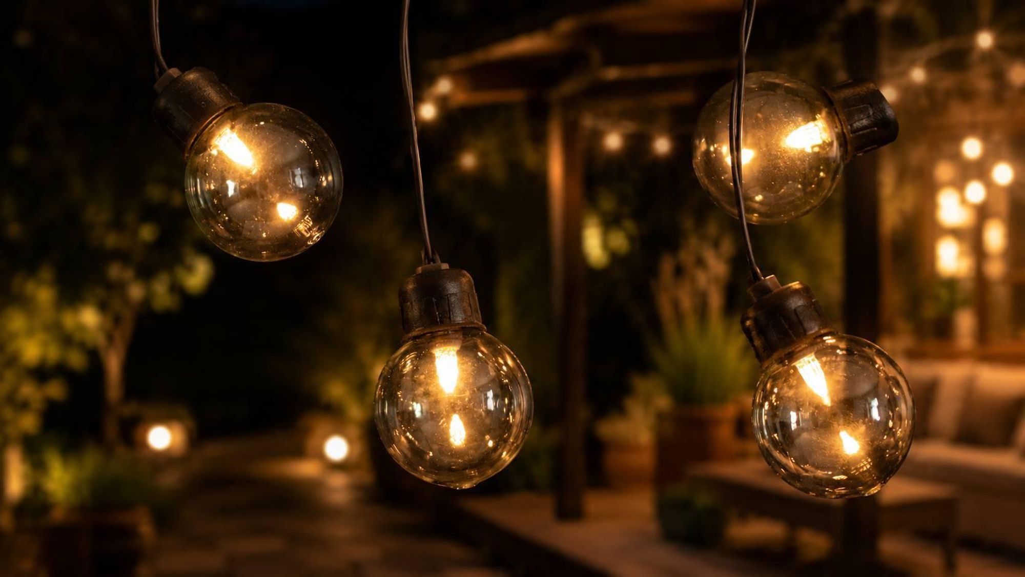 LUMILED Solar Lichterkette für Außen 10,5M 30x LED Lampen + 2 Ersatzbirnen Fernbedienung Dekorative Glühbirnen IP44 spritzwasserdicht Wetterfest 8 Betriebsarten Warmweiß 3000K Garten Terrasse Balkon Party Deko Beleuchtung Solarleuchte