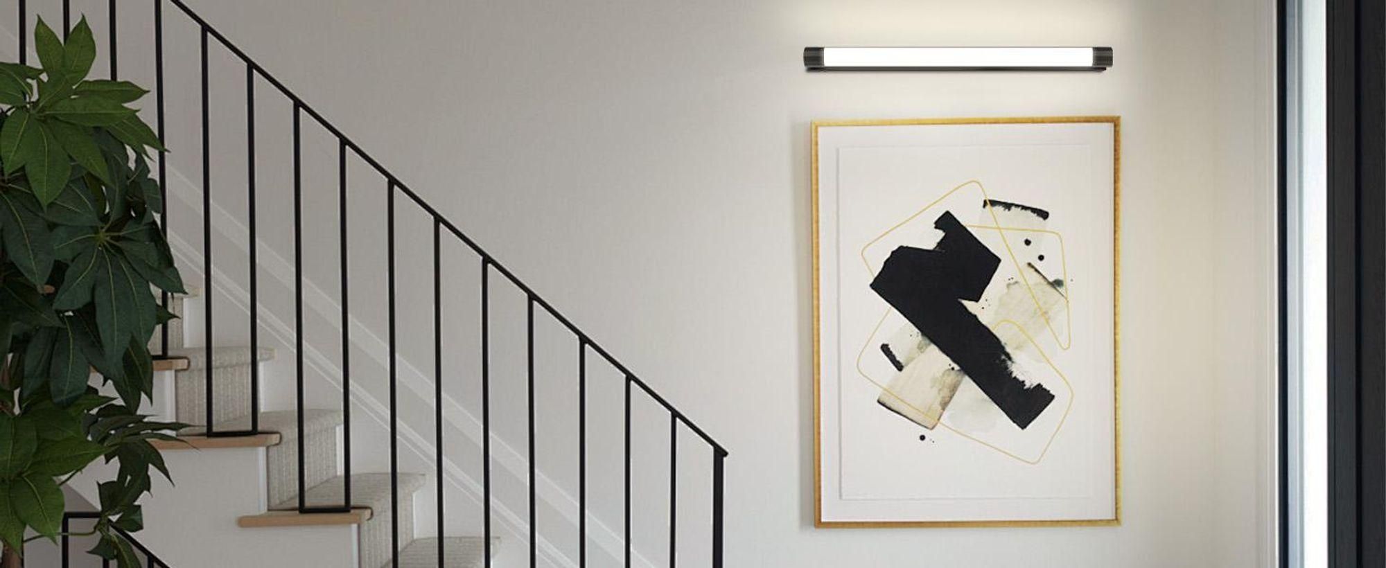 ZMH LED Spiegelleuchte Bad Spiegellampe 50CM 10W Badlampe Wand Schwarz Wandlampe Badezimmer Neutralweiß 4000K Wandleuchte Modern Badleuchte für Keller
