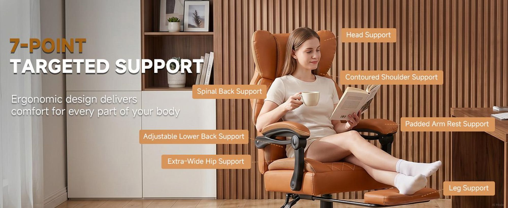 Sedia da gaming GTPLAYER, sedia da ufficio ergonomica con poggiapiedi e supporto lombare, poltrona direzionale ad alto schienale per persone alte, sedia da computer ampia e regolabile in altezza