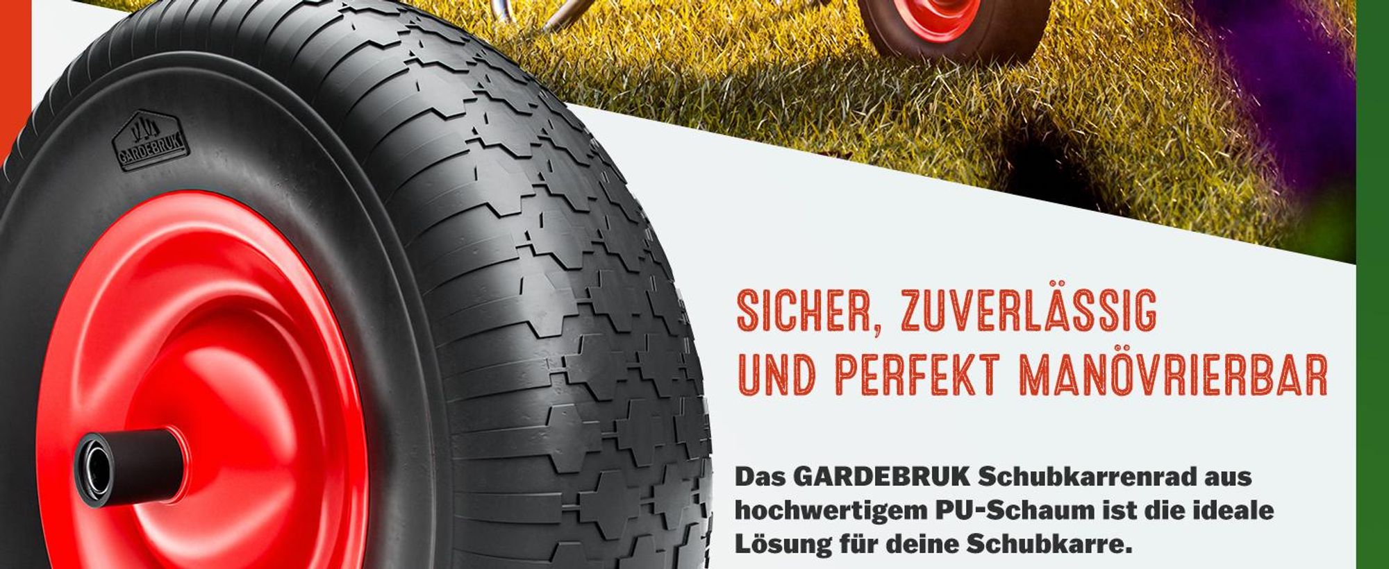 GARDEBRUK® Schubkarrenrad Polyurethanschwarz