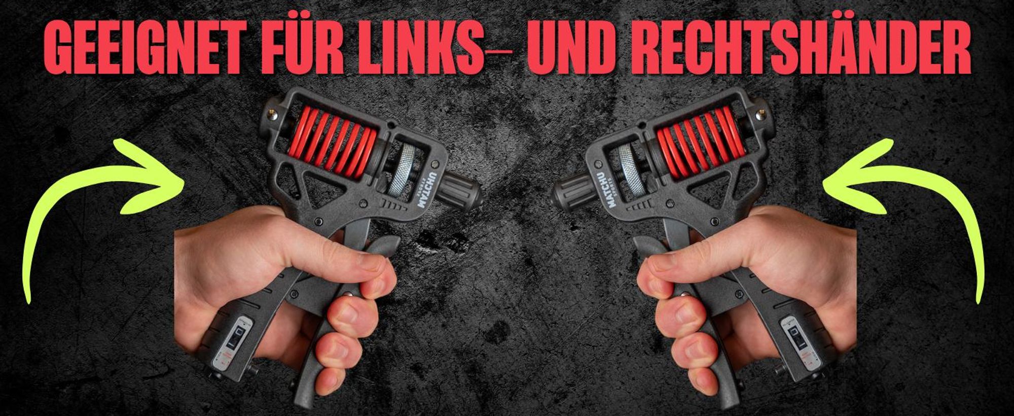 Matchu Sports Handtrainer 5–165 kg verstellbar – Griffkrafttrainer mit Zähler – Fingertrainer und Unterarmtrainer – Schwarz