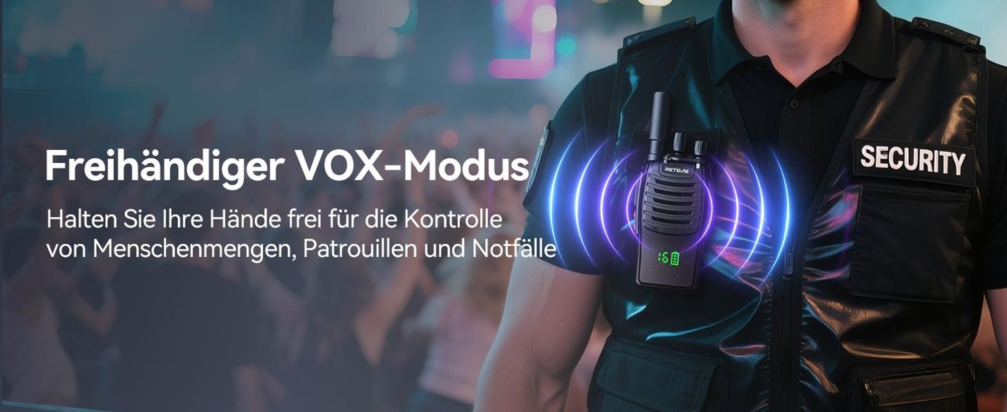 Retevis H777H Funkgeräte, Funkgeräte mit Bildschirm, Walkie Talkie mit 10-in-1 Ladegerät, Lizenzfrei PMR Funkgerät mit Headset, Funkgeräte