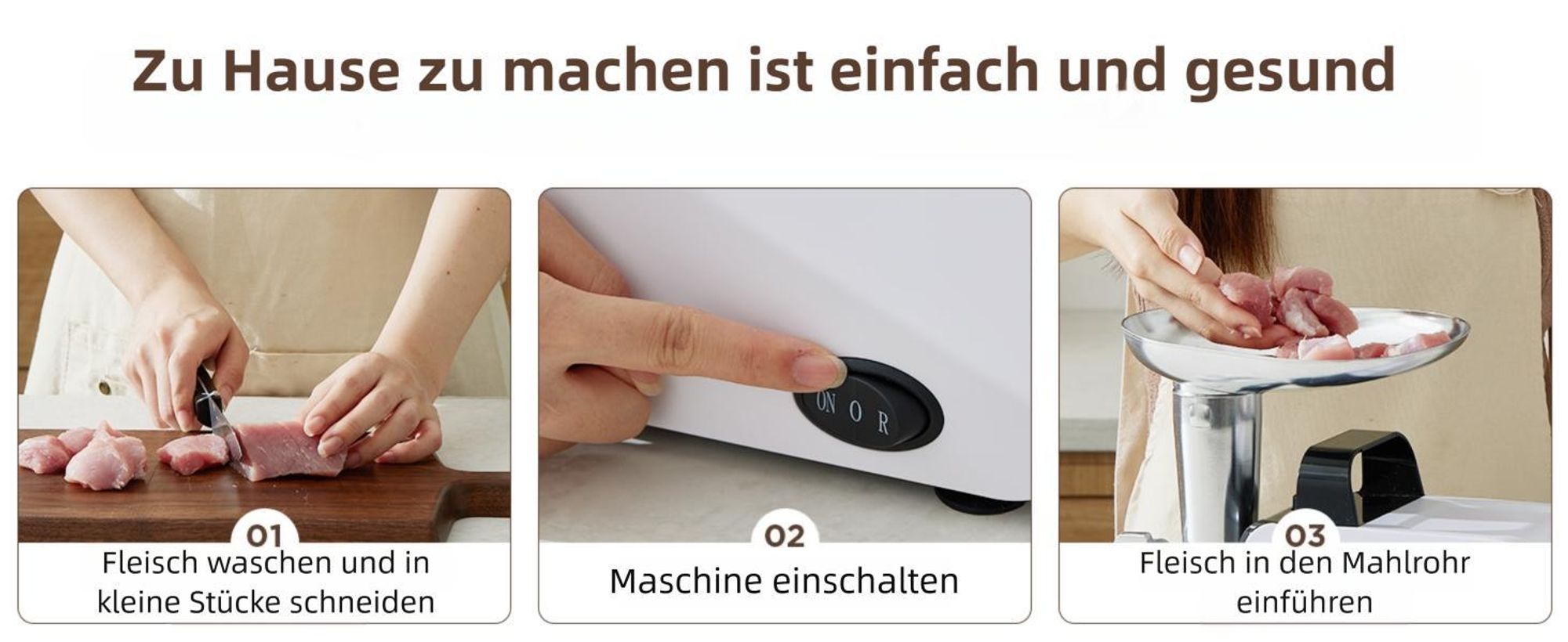 Ollygrin Profi Elektrischer Fleischwolf 2300W Max, Fleischwolf Edelstahl mit 3 Lochscheiben & 2 Klingen, Wurstfüller & Kebbe Maker für die Küche