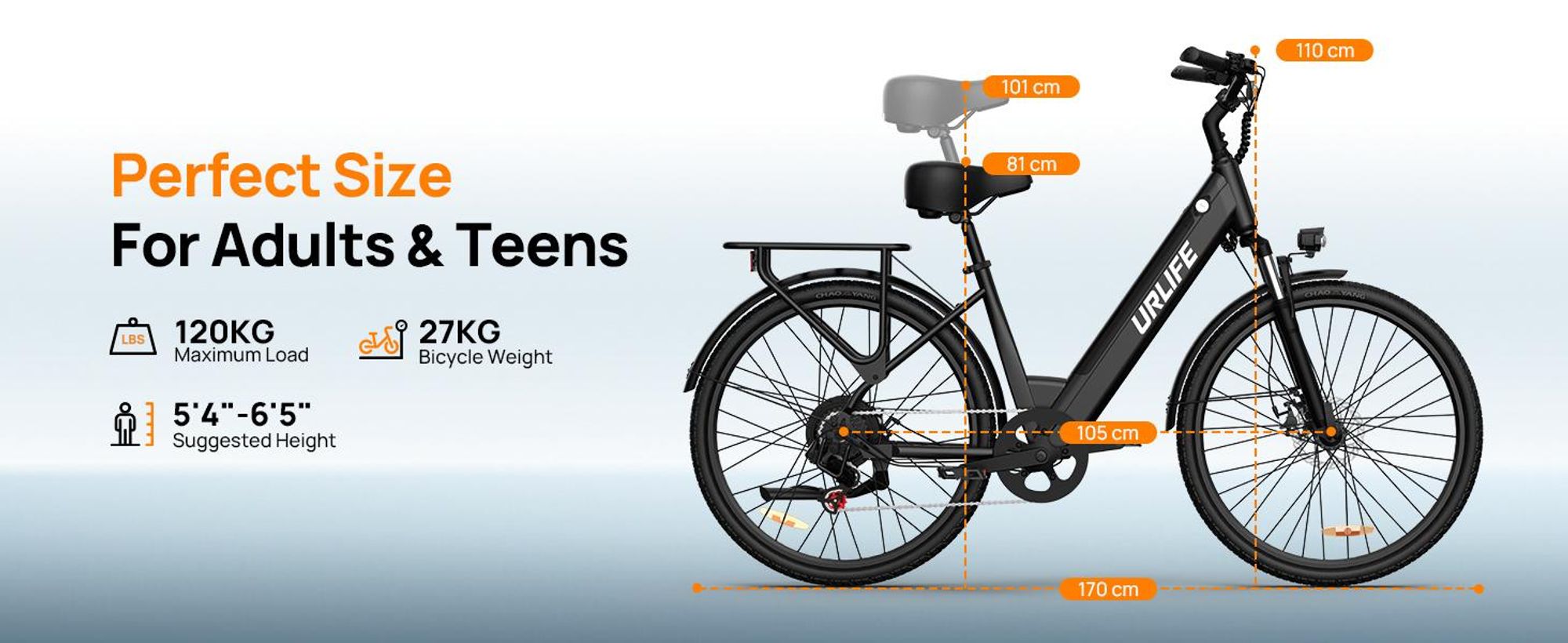 26" E Bike, City E-Bike & E-Hollandrad mit 36V 13Ah Akku bis zu 80-100km, SHIMANO 7-Gang, 250W Motor&25km/h, LCD Anzeige,City E-Bikes & E-Hollandräder