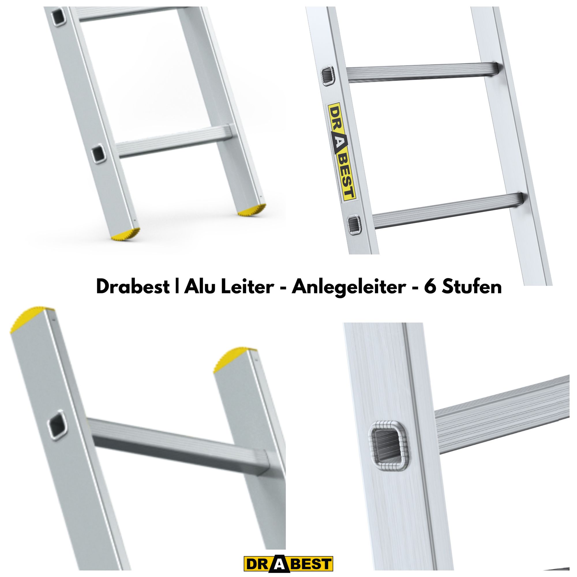 Drabest, leiter, leitern, alu leiter, Anlegeleiter, leiter 6 stufen