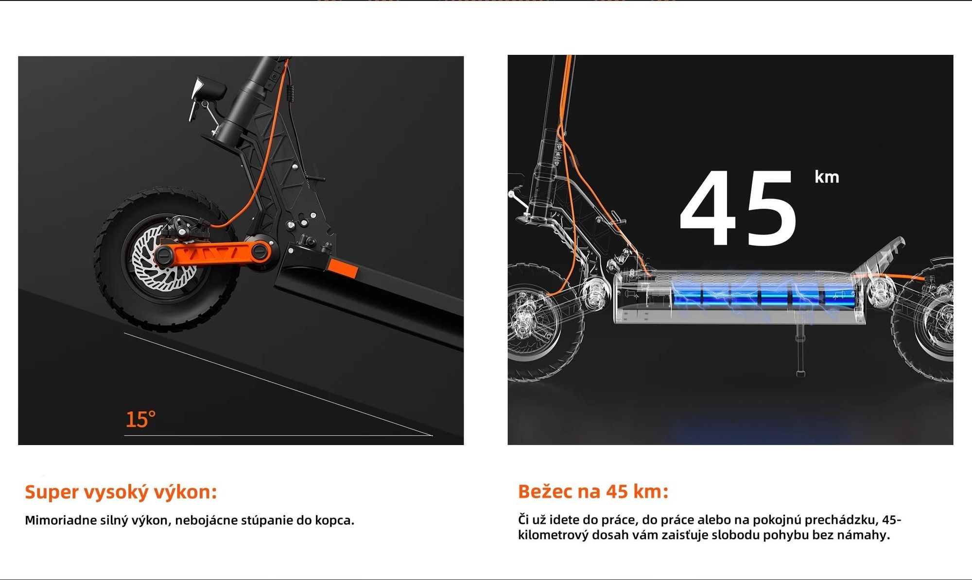 Elektrický Kolobežka JOYOR S5 S Certifikátom ABE - 500W Motor 48V13AH Batéria 45KM Dojazd Kotúčová Brzda - Čierna