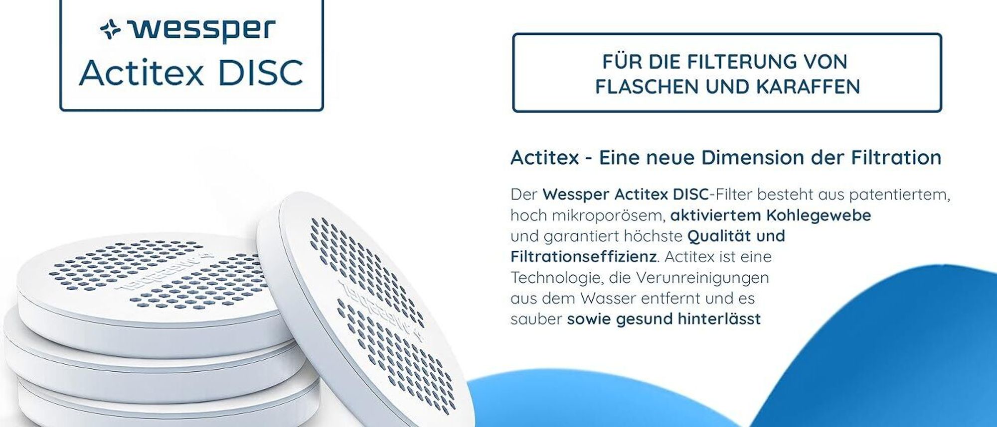 Wessper Wasserfilter MicroDisc 3er Pack | Filter Disc Replacement für Brita MicroDisc Trinkflaschen und Karaffen |