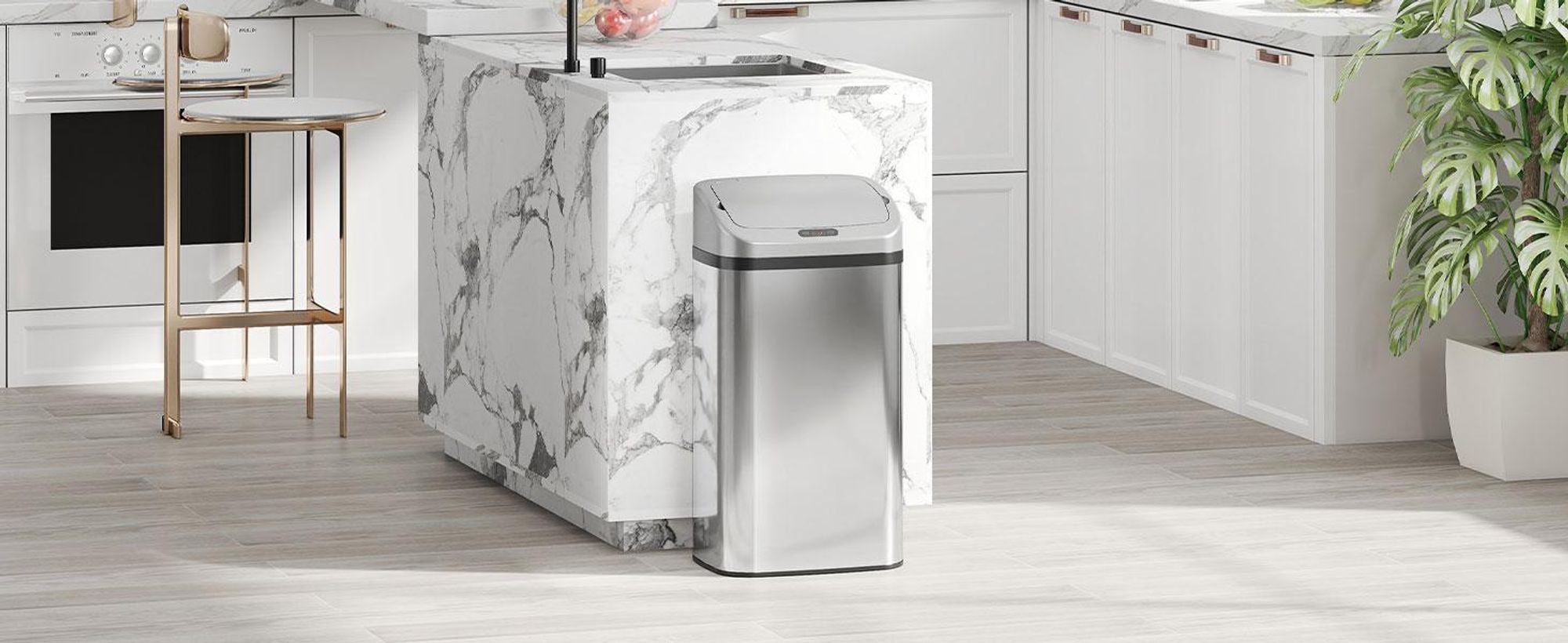 Kosz na śmieci HOMCOM z czujnikiem, pojemność 48 l, z funkcją automatycznego zamykania